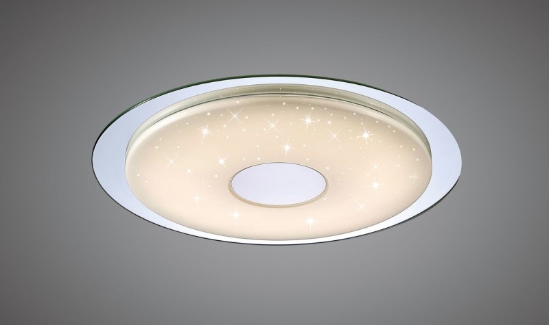 Flush 45cm Round 18W LED, 2700-6500K, 1680lm, Remote Silver/Fros - Click Image to Close